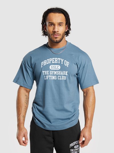 Gymshark Gymshark Property Of T-Shirt - Faded Blue