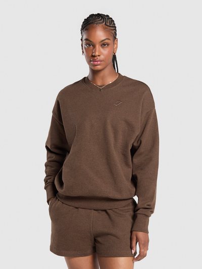 Gymshark Gymshark Rest Day Sweats Oversized Crew - Brown Marl