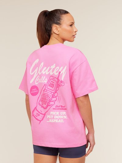 Gymshark Gymshark Glutey Calls Graphic T-Shirt - Focus Pink