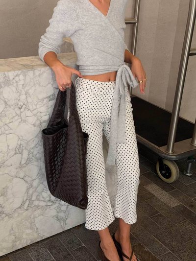 Princesspolly Cindee High Rise Cropped Jeans White Polka Dot