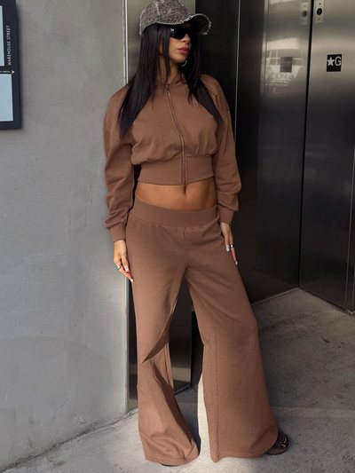 Princesspolly Peaks Flared Track Pants Cocoa