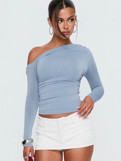 Princess Polly Beller Long Sleeve Top Blue Sparkle