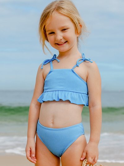 Cupshe Girls' Strawberry Fields Forever Ruffled Midkini And Classic Hipster Set