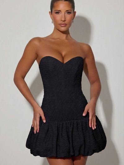 Ohpolly Cut-Out Bubble Hem Corset Mini Dress in Black