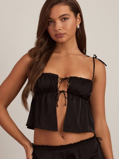 Ohpolly Tie-Front Camisole Top in Black