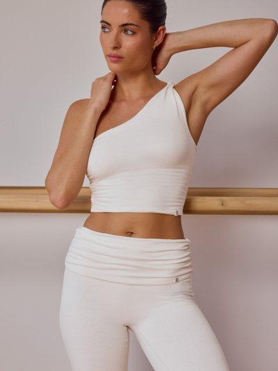 Ohpolly One-Shoulder Twisted Tank Top in Soft White
