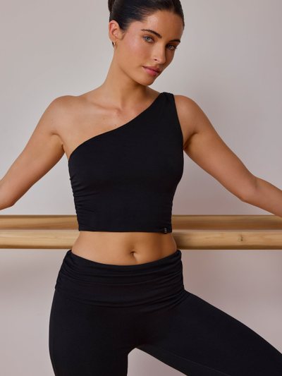 Ohpolly One-Shoulder Twisted Tank Top in Black