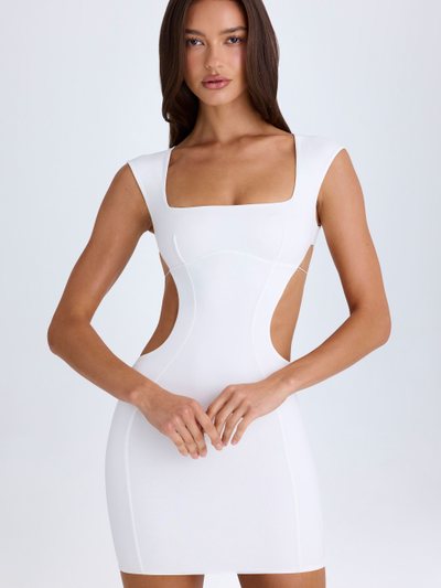 Ohpolly Cut-Out Lace-Up Mini Dress in White