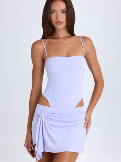 Ohpolly Draped Cut-Out Mini Dress in Soft Lilac
