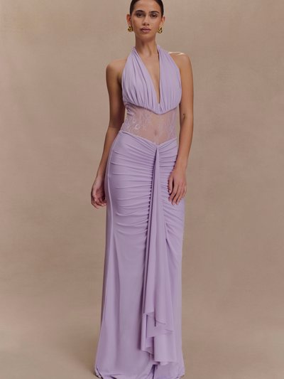 Meshki Bonnie Slinky And Lace Maxi Dress - Lilac