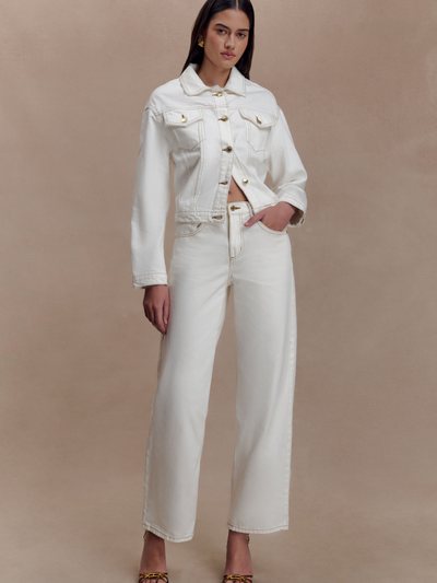 Meshki Kirra Cinched Denim Jacket - White