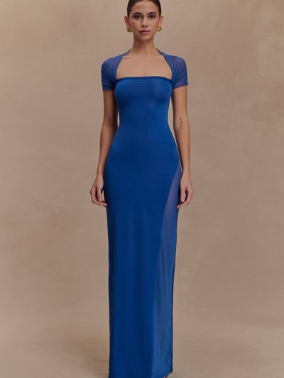 Meshki Wyatt Slinky And Mesh Maxi Dress - Cobalt Blue