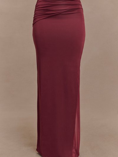 Meshki Judy Slinky And Mesh Maxi Skirt - Wine