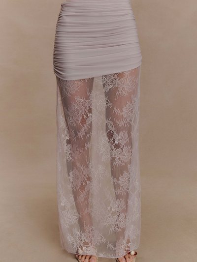 Meshki Guinevere Lace And Mesh Maxi Skirt - Lilac