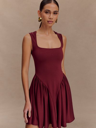 Meshki Sharon Scuba Jersey Mini Dress - Wine