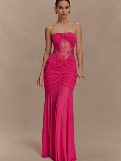 Meshki Khadijah Lace And Mesh Maxi Dress - Dragonfruit