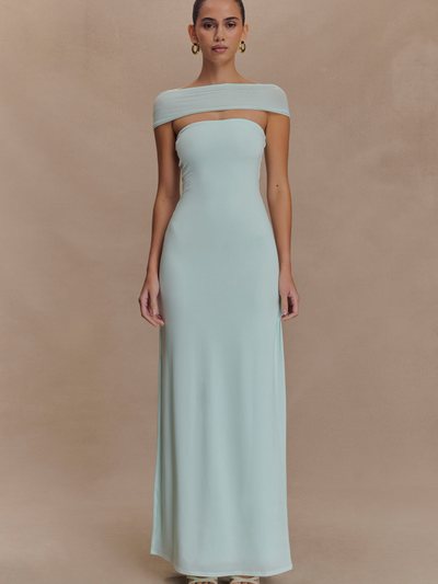 Meshki Aurora Slinky And Mesh Split Maxi Dress - Lagoon