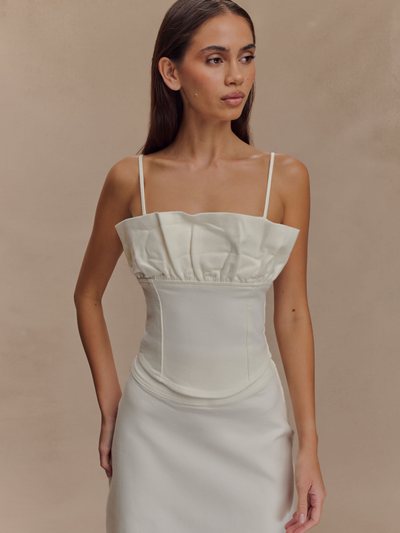 Meshki Cecilia Denim Frill Corset - White