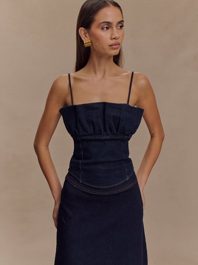 Meshki Cecilia Denim Frill Corset - Indigo Blue