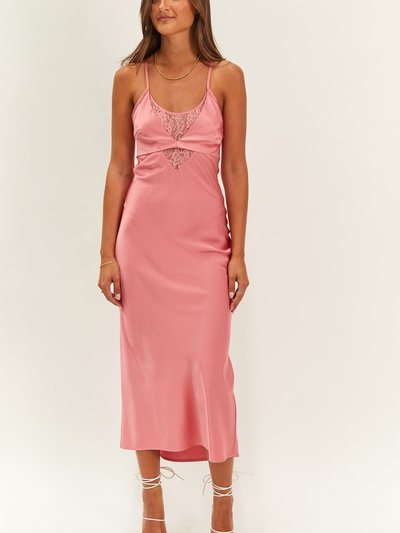 Beginningboutique Elery Pink Midi Dress