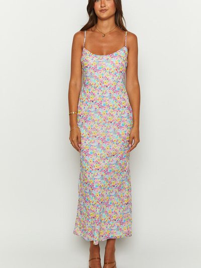 Beginningboutique Good Days Painted Floral Pink Maxi Dress