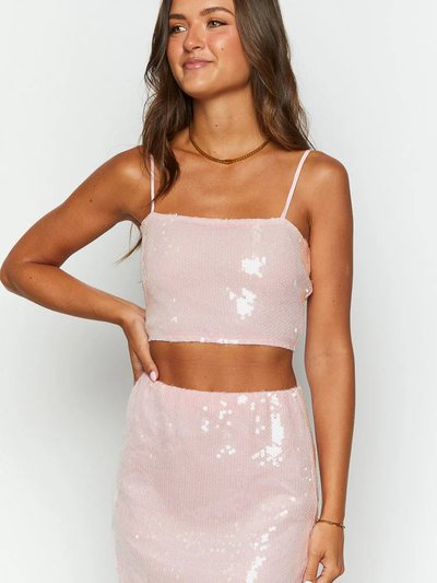 Beginning Boutique Bellah Pink Sequin Crop Top
