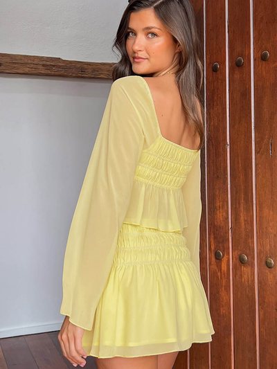 Beginning Boutique Sean Yellow Chiffon Mini Skirt