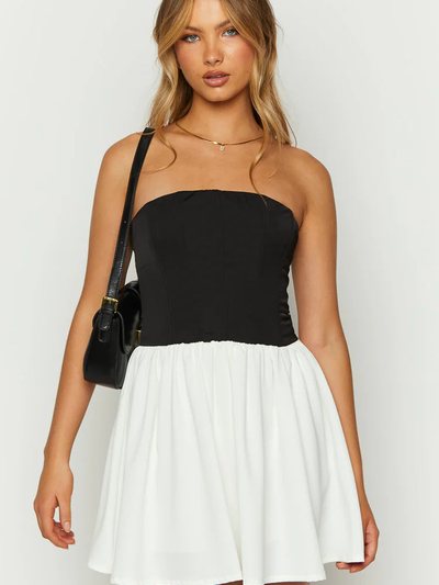 Beginningboutique Draven Black And White Corset Mini Dress
