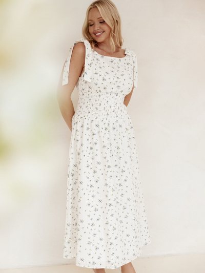 Petalandpup Leticia Midi Dress - Blue Ditsy Floral