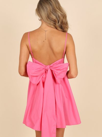Petalandpup Alice Bow Back Mini Dress - Hot Pink