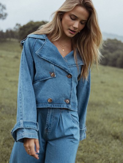 Petalandpup Westwood Waist Tie Denim Jacket - Denim