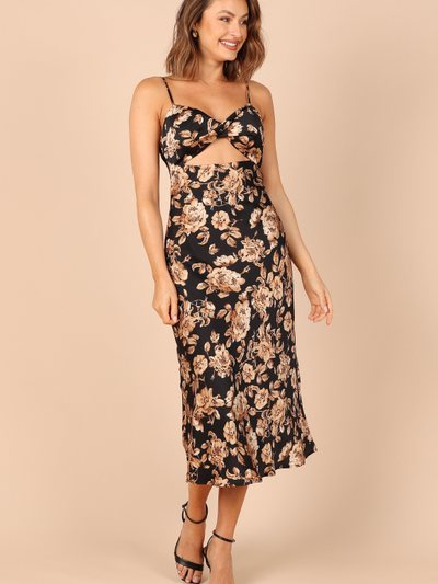 Petalandpup Saga Cut Out Midi Dress - Black Floral