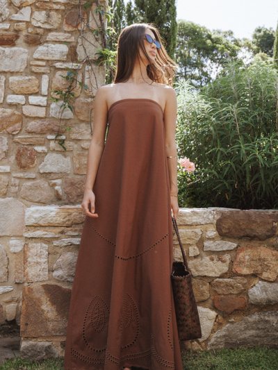 Petalandpup Como Strapless Maxi Dress - Brown