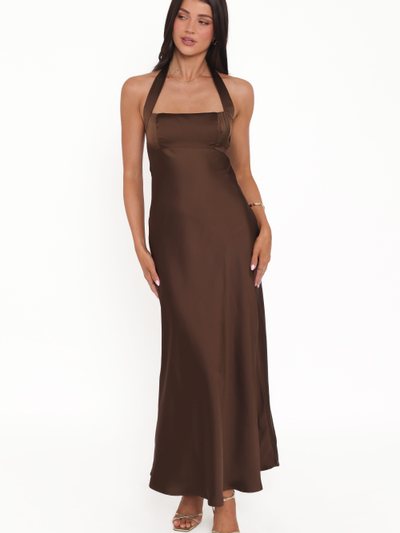 Petalandpup Nakita Halterneck Maxi Dress - Brown