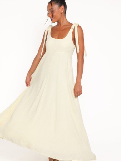 Petalandpup Valara Tie Shoulder Maxi Dress - Butter Yellow