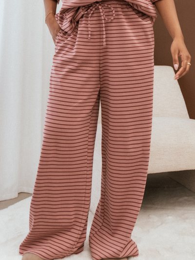 Petalandpup Wilda Knit Pant - Pink Red Stripe
