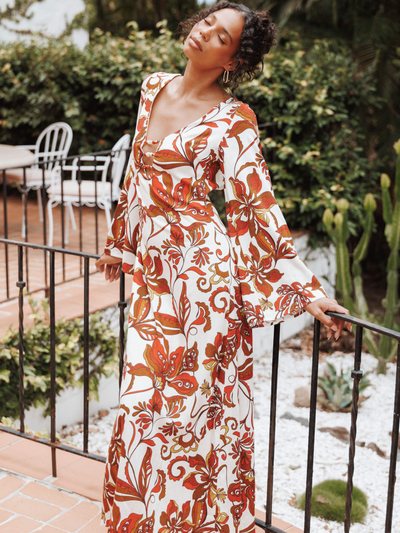 Petalandpup Inala Maxi Dress - Brown Floral