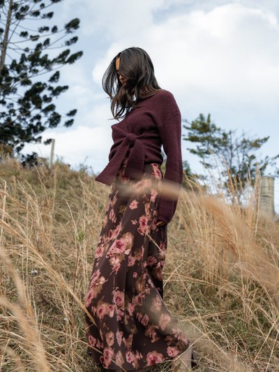 Petalandpup Vivie Midi Skirt - Chocolate Floral