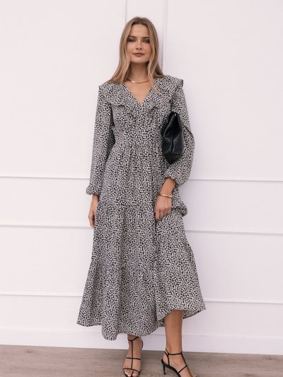 Petalandpup Sophie Long Sleeve Maxi Dress - Black/Ivory