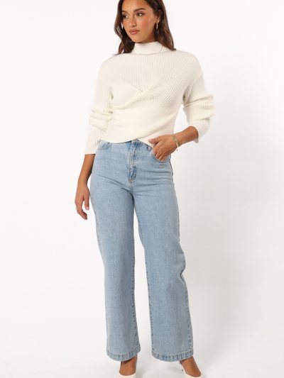 Petalandpup Tuilly Wrap Front Knit Sweater - Cream