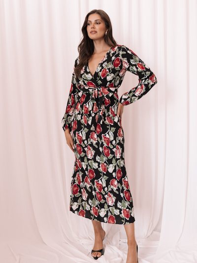 Petalandpup Minelli Pleat Midi Skirt - Black Rose