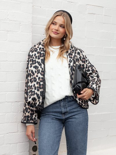 Petalandpup Marcos Leopard Print Quilted Jacket - Leopard