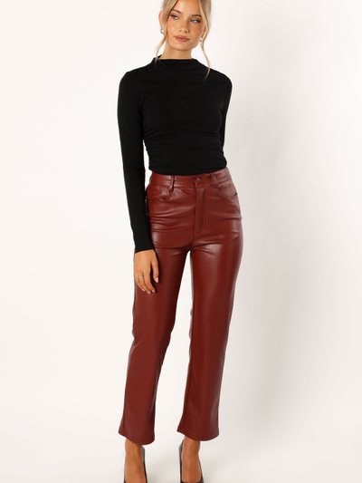 Petalandpup Maverick Vegan Leather Pants - Merlot