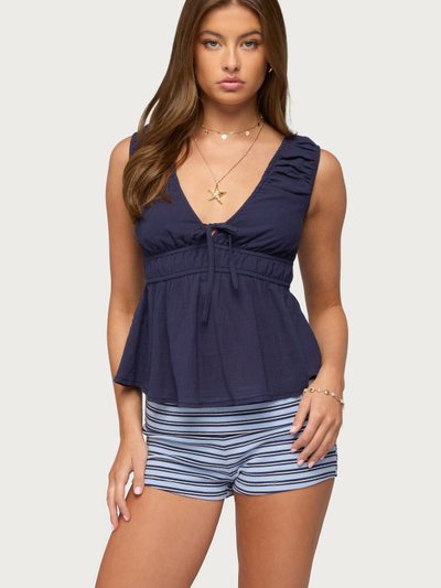 Edikted Bertha V Neck Babydoll Top