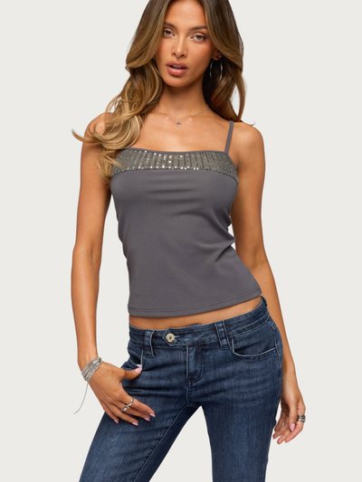 Edikted Shakked Sequin Tank Top