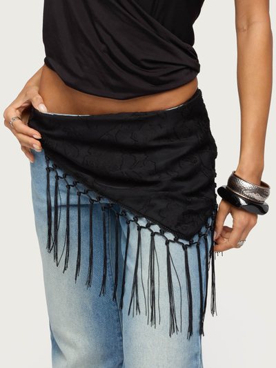 Edikted Floral Fringed Waist Scarf