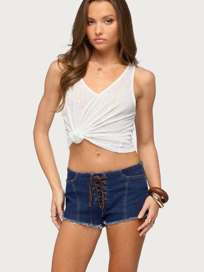 Edikted Hellen Sheer V Neck Tank Top