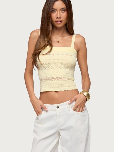 Edikted Naia Pointelle Knit Tank Top