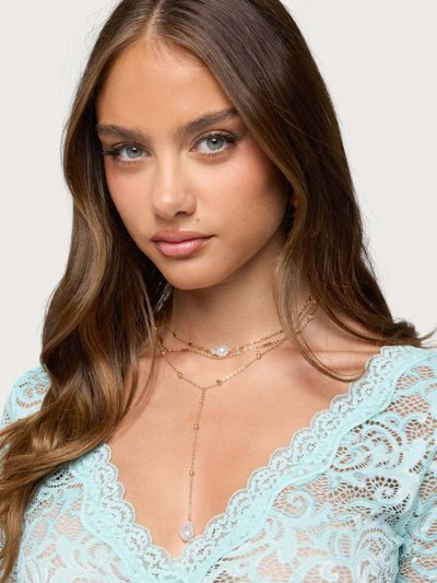 Edikted Layered Pearly Bead Necklace