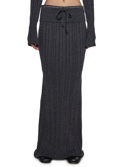 Dollskill Deep Thoughts Cable Knit Maxi Skirt
